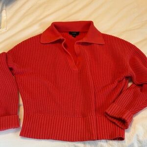 J. Crew V-Neck Sweater in Bold Red